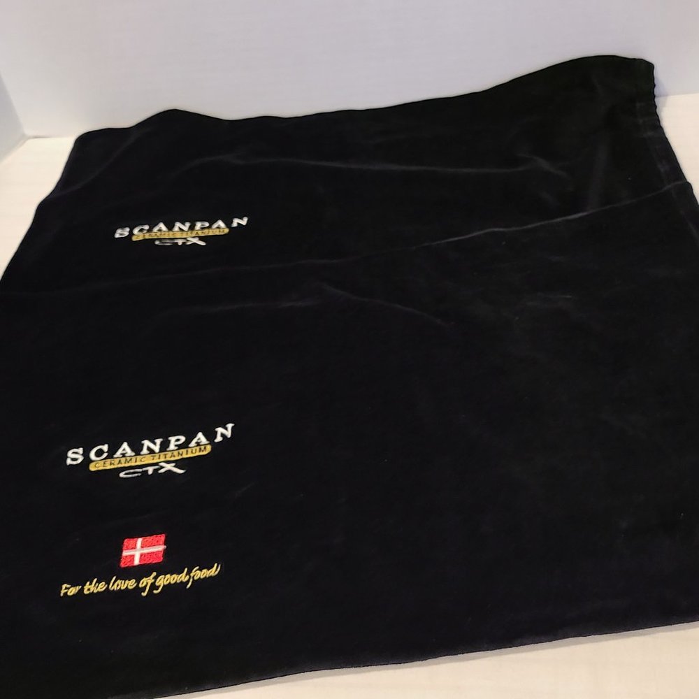 Set of 2-SCANPAN Denmark Pot Pan Soft Cloth Bag Dust Cover Protector Drawstring